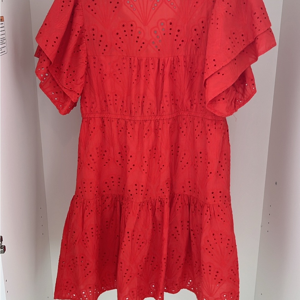 Red Eyelet Dress - Picture 5 of 7